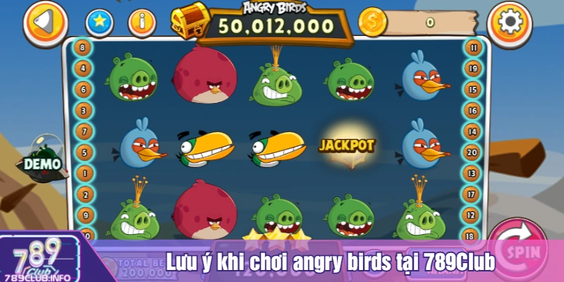 Lưu ý khi chơi angry birds tại 789Club